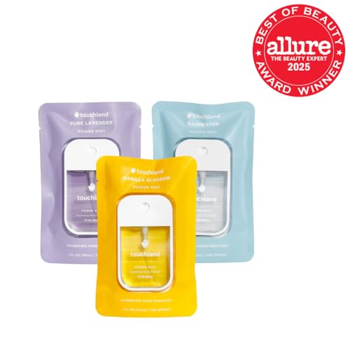 Touchland Special Edition Confetti Cake Mist + Frosted Sparkle Case Set, Scented & Stylish Hydrating Hand Sanitizer Spray Bundle, Travel Size, Dye Free, Amazon Exclusive