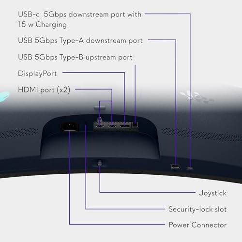 Alienware AW3423DWF Curved QD-OLED Gaming Monitor - 34-inch Quantum Dot OLED 0.1Ms 165Hz 21:9 Curved Display, 99.3% DCI-P3 Color Gamut, VESA DisplayHDR True Black 400, AMD FreeSync Premium Pro - Black