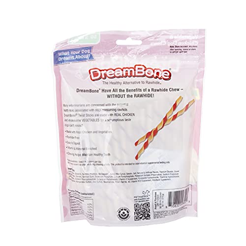 DreamBone Twist Sticks, Made With Real Chicken, Rawhide-Free Chews for Dogs, 50 Count