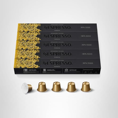 Nespresso Capsules Original Line, Ispirazione Variety Pack, Medium & Dark Roast Espresso Coffee, 50 Count Coffee Pods