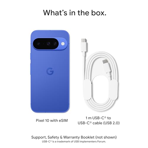 Google Pixel 10 - Unlocked Android Smartphone - Gemini AI Assistant - Advanced Triple Rear Camera, Fast-Charging 24+ Hour Battery, and 6.3" Actua Display - Obsidian - 128 GB (2025 Model)