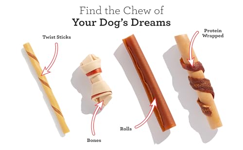 DreamBone Twist Sticks, Made With Real Chicken, Rawhide-Free Chews for Dogs, 50 Count
