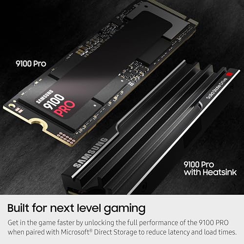 Samsung SSD 9100 PRO 4TB, PCIe 5.0x4 M.2 2280, Seq. Read Speeds Up to 14,800MB/s, Best for AI Computing, Gaming, and Heavy Duty Workstations (MZ VAP4T0B/AM)
