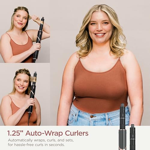 Shark FlexStyle Air Styling & Drying System, Powerful Hair Dryer Brush & Multi-Styler with Auto-Wrap Curlers, Diffuser, Paddle Brush, Round Brush, Concentrator Attachment, Black Cherry, HD457CR