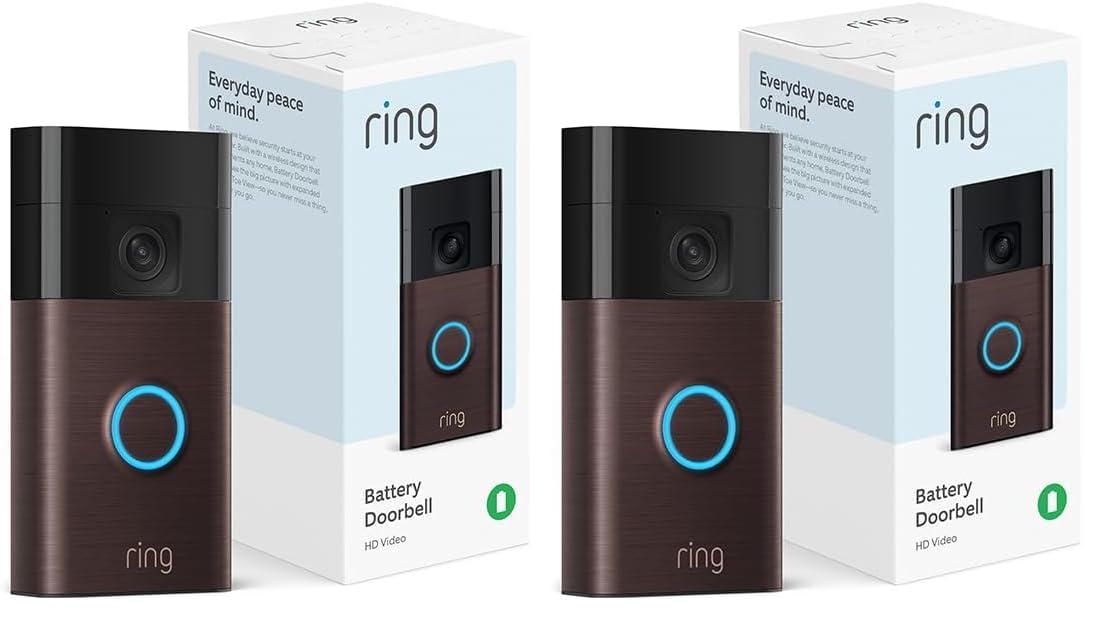Ring Battery Doorbell | Home or business security with Head-to-Toe Video, Live View with Two-Way Talk, and Motion Detection & Alerts, Satin Nickel