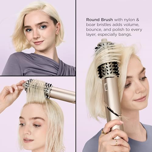 Shark HD430 FlexStyle Air Styling & Drying System, Powerful Hair Dryer Brush & Multi-Styler with Auto-Wrap Curlers, Paddle Brush, Oval Brush, Concentrator Attachment, Stone