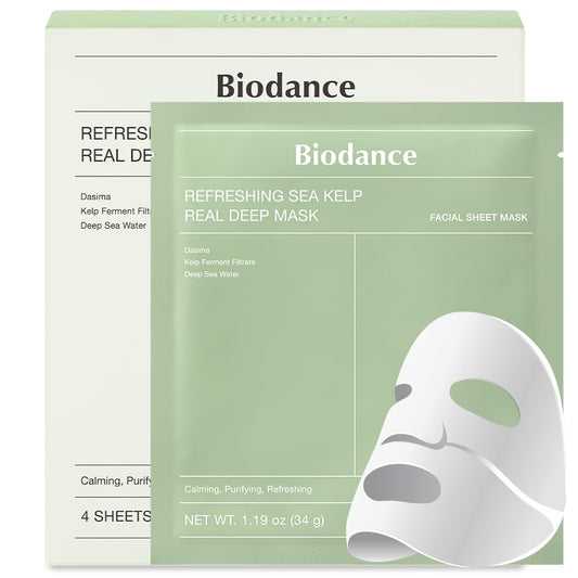 BIODANCE Bio-Collagen Real Deep Mask, Hydrating Overnight Hydrogel Mask, Pore Minimizing, Elasticity, Plumping Improvement, Korean Skincare, Stocking Stuffers for Teen Girls | 1.19oz(34g) x 4ea
