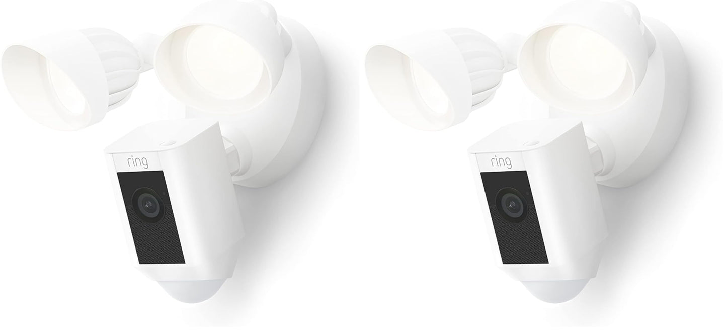 Ring Floodlight Cam Wired Plus — Outdoor home or business security with motion-activated 1080p HD video and floodlights, (2021 release) White
