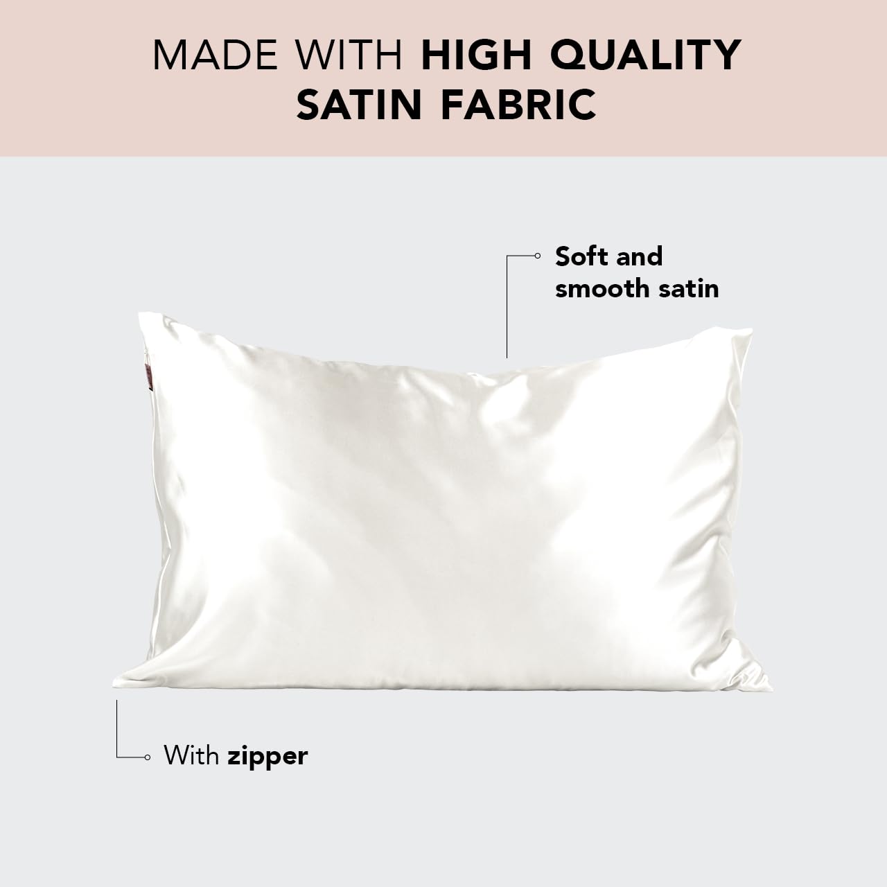 Kitsch Satin Pillowcase, Softer Than Silk Pillow Cases Queen, Cooling Pillow Covers, Satin Pillowcase w/Zipper for Hair, Skin & Quality Sleep, Wrinkle-Free & Smooth, Queen Size 19"x26", Cherry Print
