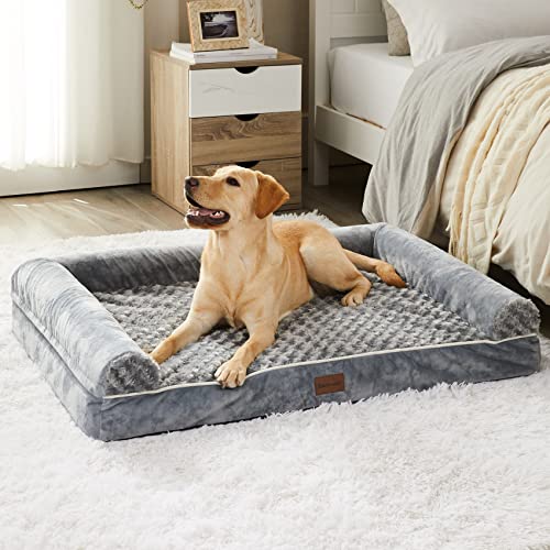BFPETHOME Dog Beds for Large Dogs, Orthopedic Dog Bed for Medium Large Dogs,Big Waterproof Couch Pet Bed with Removable Washable Cover