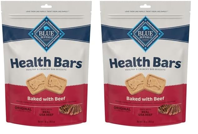 Blue Buffalo Health Bars Crunchy Dog Biscuits, Oven-Baked With Natural Ingredients, Pumpkin & Cinnamon, 16-oz Bag