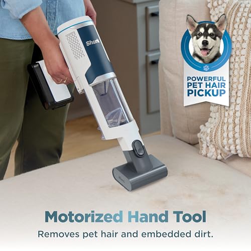 Shark | Pet Cordless Vacuum Cleaner | LED Headlights | Removable Handheld Vacuum for Pet Hair | Crevice Tool & Pet Multi-Tool Included | 40min Runtime | For Carpet & Hard Floors | Grey | IX141