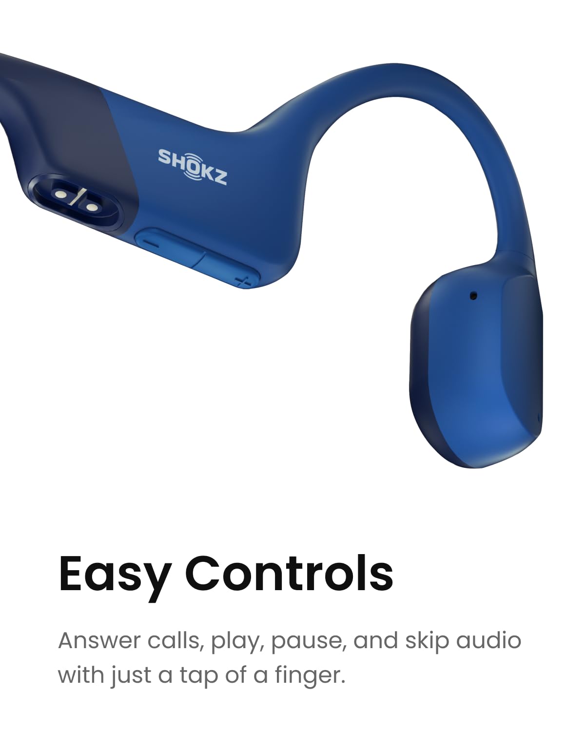 SHOKZ OpenRun Bone Conduction Headphones,Open-Ear Bluetooth Wireless Sport Headphones for Running & Workout,Sweat Resistant, Long 8H Playtime,Mic,Hair Band-Standard-Black