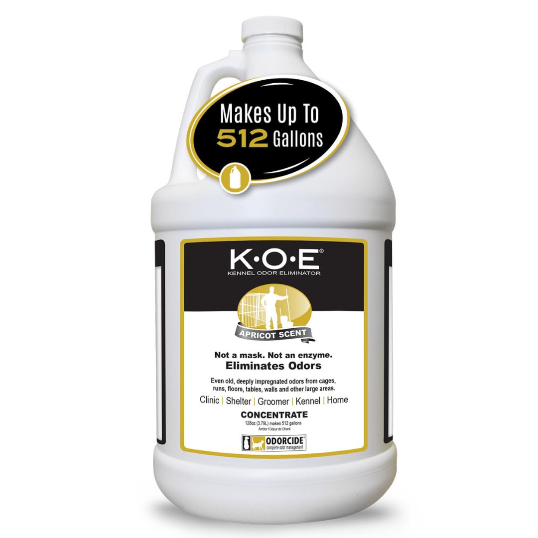 Odorcide K.O.E Kennel Odor Eliminator Concentrate – For Cages, Runs & More – For Home & Kennel w/Safe, Non-Enzymatic Formula (Fresh Scent, 16 oz)