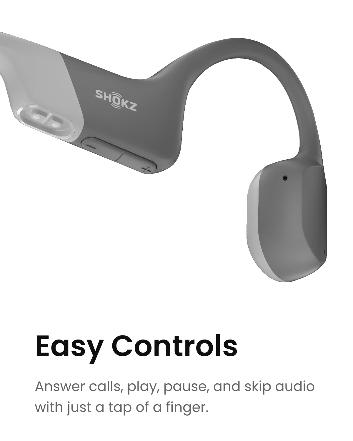 SHOKZ OpenRun Bone Conduction Headphones,Open-Ear Bluetooth Wireless Sport Headphones for Running & Workout,Sweat Resistant, Long 8H Playtime,Mic,Hair Band-Standard-Black