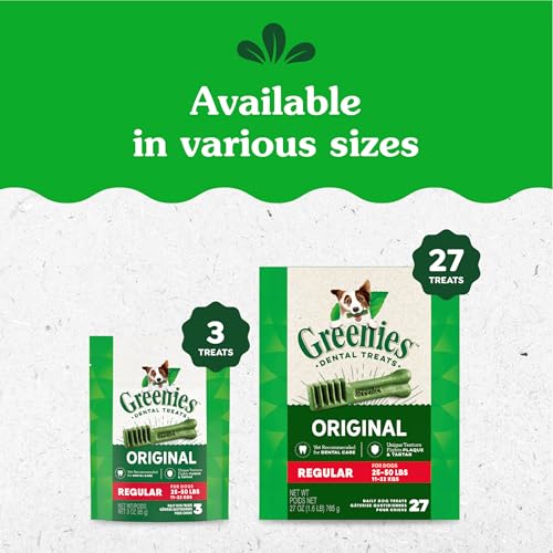 Greenies Veterinarian-Recommended Adult Natural Dental Dog Treats Regular Size, Original Flavor, 36 oz. Pack, 36 Count