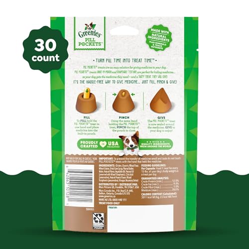 Greenies Pill Pockets for Dogs Large Size, Soft Dog Treats, with Real Peanut Butter, 15.8 oz. Pouch (60 Treats)