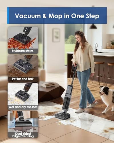 Tineco iFLOOR 3 Breeze Complete Wet Dry Vacuum Cordless Floor Cleaner and Mop One-Step Cleaning for Hard Floors