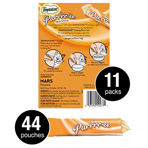 Temptations Creamy Puree Variety Pack of Squeezable Cat Treats, 0.42 oz. Tubes, 24 Count