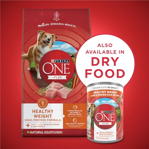 Purina ONE Classic Ground Chicken and Brown Rice, and Beef and Brown Rice Entrees Wet Dog Food Variety Pack - (Pack of 6) 13 oz. Cans