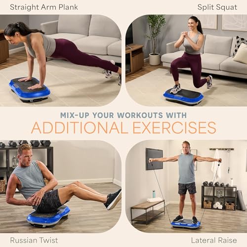 Lifepro Waver Vibration Plate Exercise Machine for Lymphatic Drainage, Muscle Activation, Full-Body Workout Vibrating Platform with Loop Bands, Fitness Equipment for Strength Toning & Fat Loss