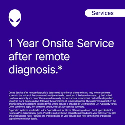 Alienware 16 Aurora Gaming Laptop AC16250-16" WQXGA 120Hz Display, Intel Core 7-240H Processor, 16GB DDR5 RAM, 1TB SSD, NVIDIA GeForce RTX 5050 8GB Graphics, Windows 11 Home, Onsite Service - Blue