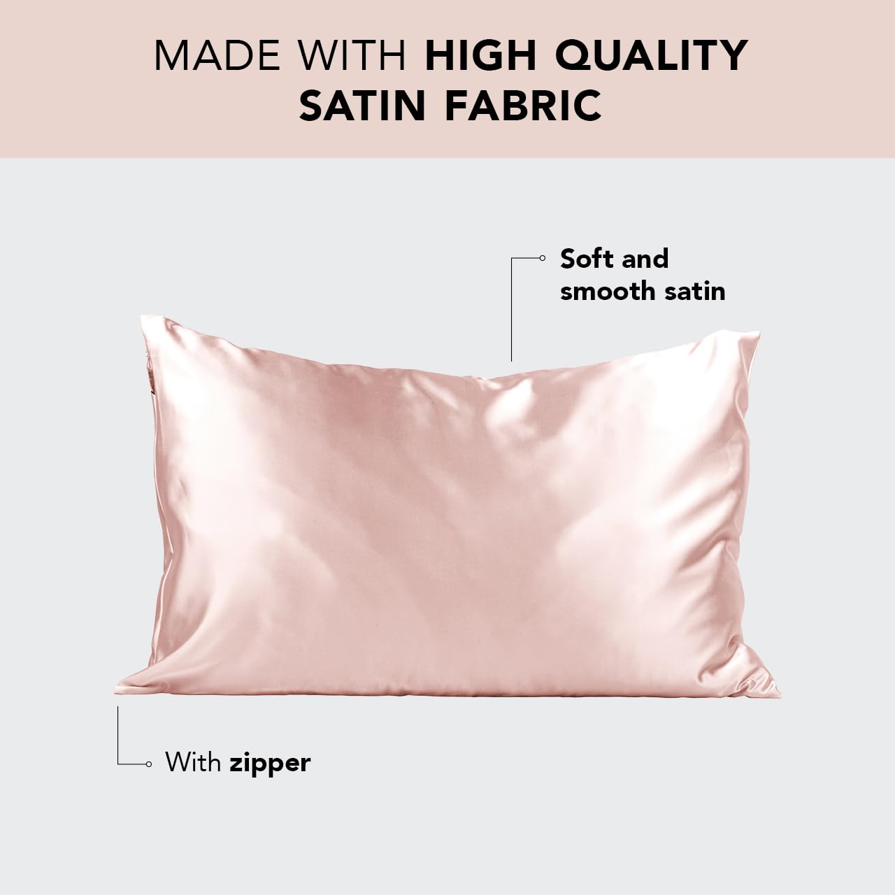 Kitsch Satin Pillowcase, Softer Than Silk Pillow Cases Queen, Cooling Pillow Covers, Satin Pillowcase w/Zipper for Hair, Skin & Quality Sleep, Wrinkle-Free & Smooth, Queen Size 19"x26", Cherry Print