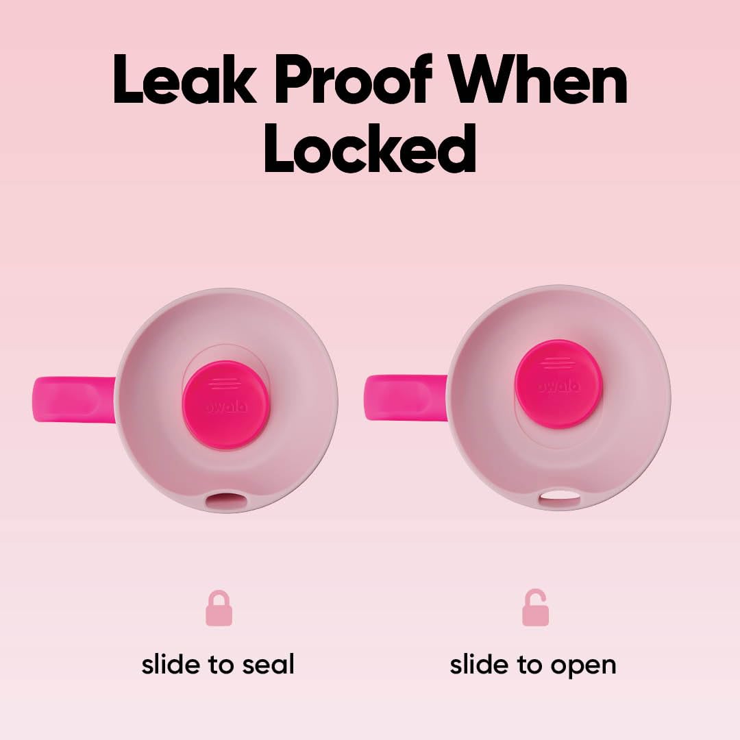 Owala SmoothSip Slider Insulated Stainless Steel Coffee Tumbler, Reusable Iced Coffee Cup, Hot Coffee Travel Mug, BPA Free 12 oz, Grey/Green (Sour Apple)