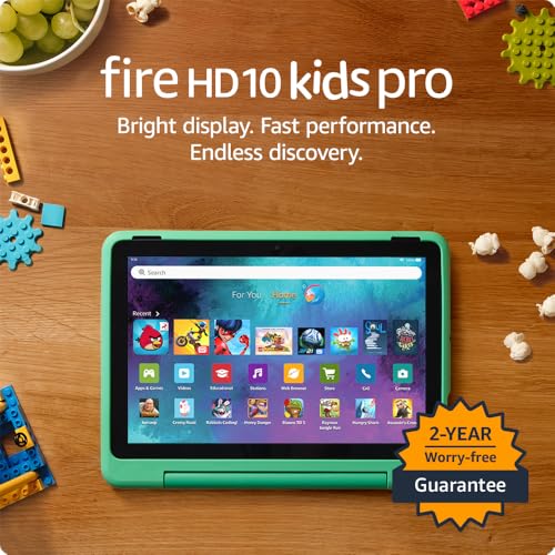 Amazon Fire HD 10 Kids Pro tablet (newest model) ages 6-12. Bright 10.1" HD screen, includes ad-free content, robust parental controls, 13-hr battery and slim case for older kids, 32 GB, Nebula