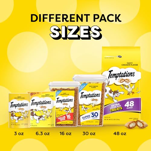 Temptations Classic Crunchy and Soft Cat Treats Tasty Chicken Flavor, 30 oz. Tub