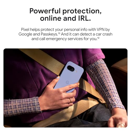 Google Pixel 9a with Gemini - Unlocked Android Smartphone with Incredible Camera and AI Photo Editing, All-Day Battery, and Powerful Security - Obsidian - 128 GB