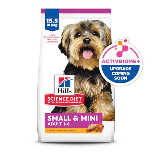 Hill's Science Diet Small & Mini, Adult 1-6, Small & Mini Breeds Premium Nutrition, Dry Dog Food, Chicken & Brown Rice, 4.5 lb Bag