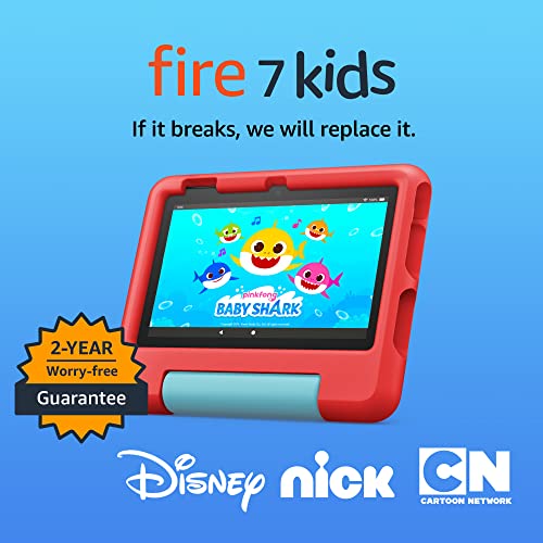 Amazon Fire 7 Kids tablet (newest model) ages 3-7. Top-selling 7" kids tablet on Amazon. Includes 6 months of ad-free and exclusive content, easy parental controls, 10-hr battery, 16 GB, Purple