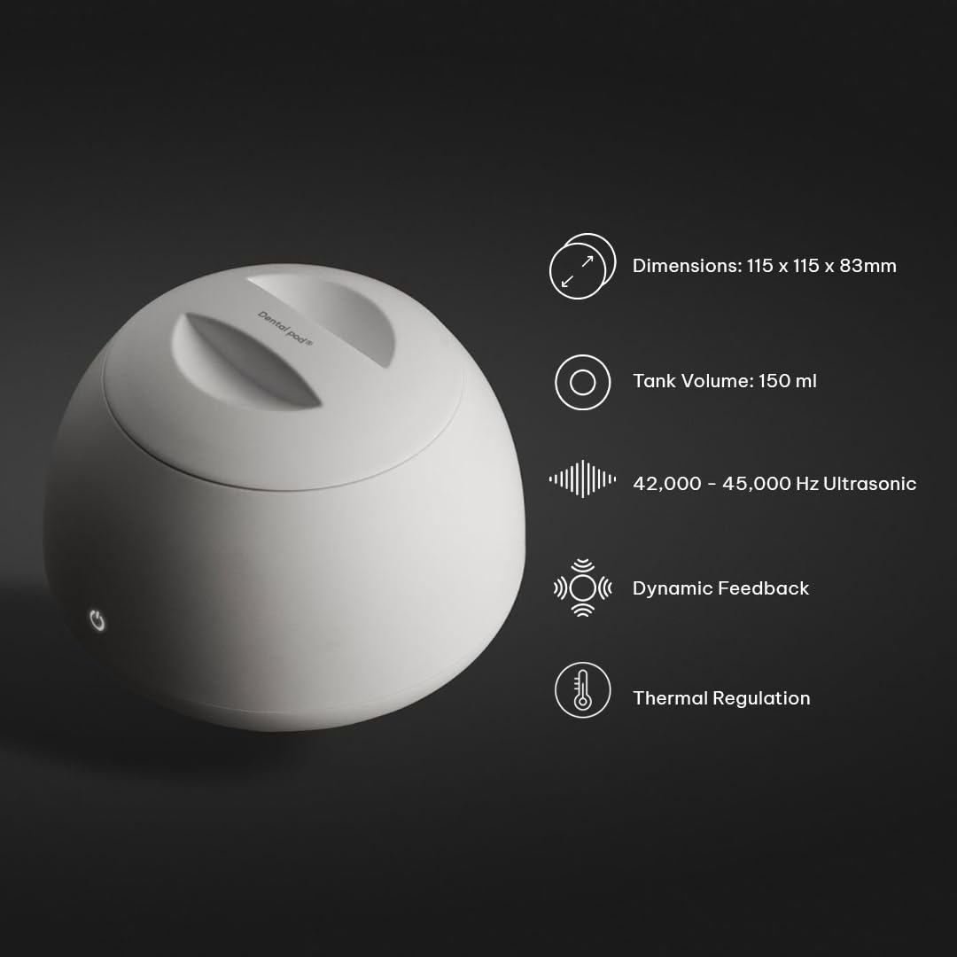 Zima Dental Pod: Ultrasonic Retainer Cleaner. The Original Retainer Cleaner Machine, Aligner Cleaner, Nightguard Cleaner, Mouthguard Cleaner, Denture Cleaner. Ultrasonic Cleaner For Oral Dental Care