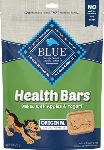 Blue Buffalo Health Bars Crunchy Dog Biscuits, Oven-Baked With Natural Ingredients, Pumpkin & Cinnamon, 16-oz Bag