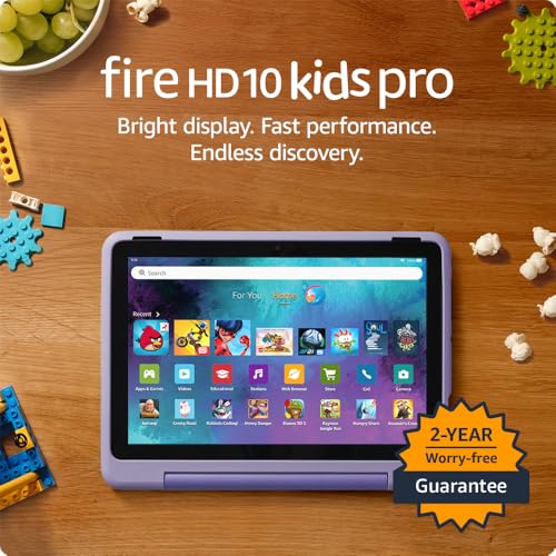 Amazon Fire HD 10 Kids Pro tablet (newest model) ages 6-12. Bright 10.1" HD screen, includes ad-free content, robust parental controls, 13-hr battery and slim case for older kids, 32 GB, Nebula