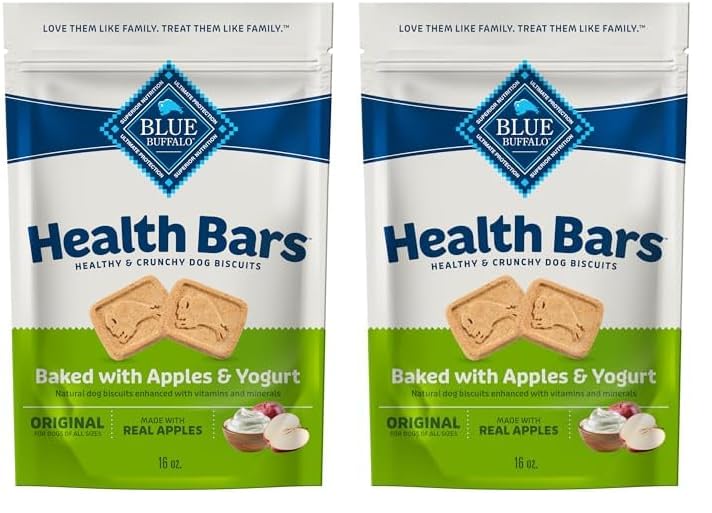Blue Buffalo Health Bars Crunchy Dog Biscuits, Oven-Baked With Natural Ingredients, Pumpkin & Cinnamon, 16-oz Bag