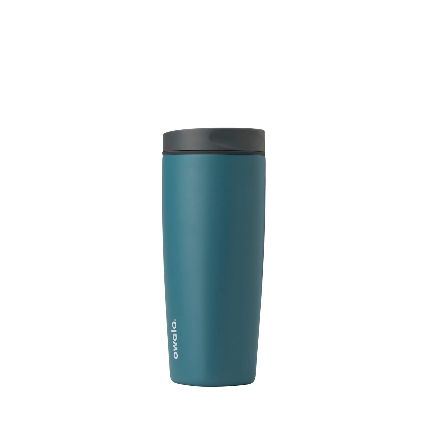 Owala SmoothSip Slider Insulated Stainless Steel Coffee Tumbler, Reusable Iced Coffee Cup, Hot Coffee Travel Mug, BPA Free 12 oz, Grey/Green (Sour Apple)