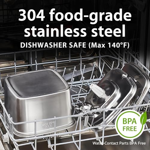 Veken Innovation Award Winner Stainless Steel Cat Water Fountain, 95oz/2.8L Automatic Pet Fountain Dog Water Dispenser with Replacement Filters & Silicone Mat, Gifts for Christmas, Cats, Dogs (Silver)