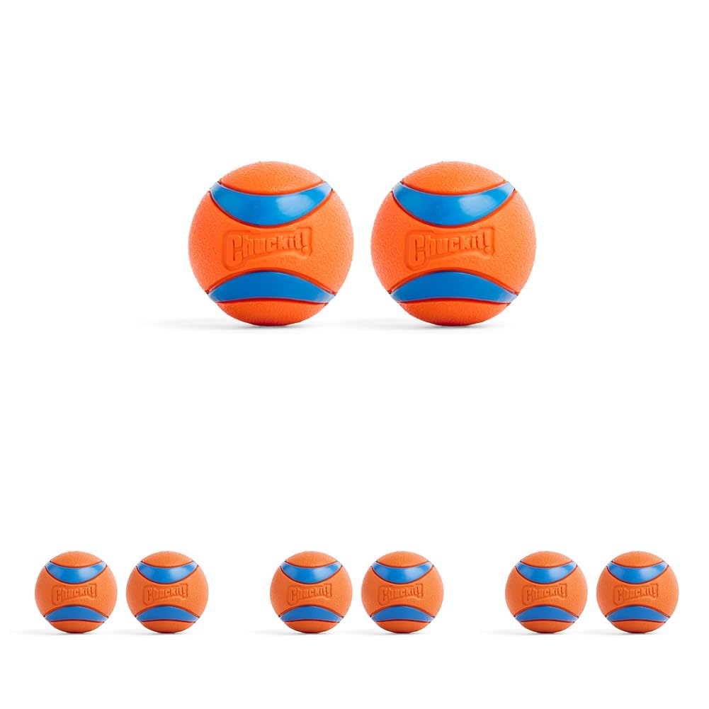 Chuckit! Ultra Ball Dog Toy - Medium Bouncy Fetch Balls For Dogs 20-60 lbs - Made from Durable Rubber - Floating Water Pet Toys - Size Medium - 2.5-inch Diameter - Pack of 2
