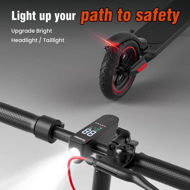 iScooter Electric Scooter Adults & Big Kids, 500/650 Peak Power, Up to 15/18/25 Miles Range, 19/22/25 MPH Top Speed, Cruise Control, Dual Braking System, Foldable E Scooter for Commuting & Campus Use