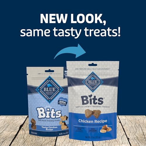 Blue Buffalo Bits Soft Dog Treats for Training, Made With Natural Ingredients & Enhanced with DHA, Chicken Recipe, 19-oz Bag