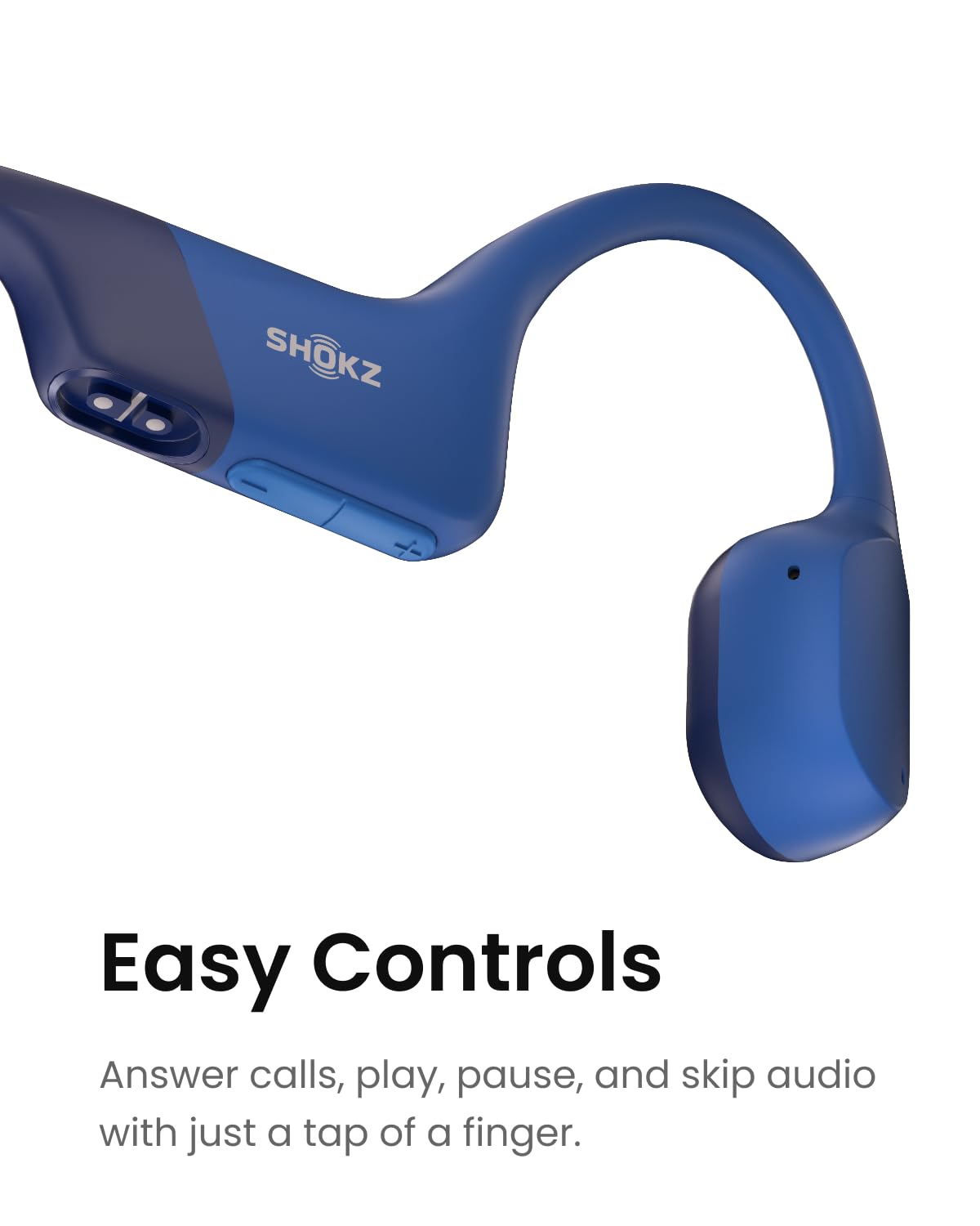 SHOKZ OpenRun Bone Conduction Headphones,Open-Ear Bluetooth Wireless Sport Headphones for Running & Workout,Sweat Resistant, Long 8H Playtime,Mic,Hair Band-Standard-Black