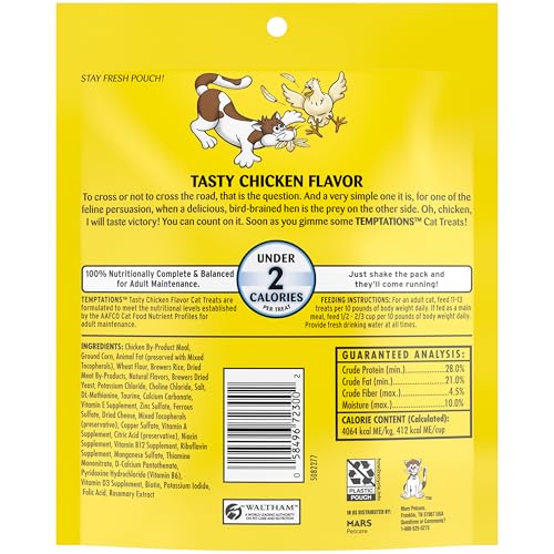 Temptations Classic Crunchy and Soft Cat Treats Tasty Chicken Flavor, 30 oz. Tub