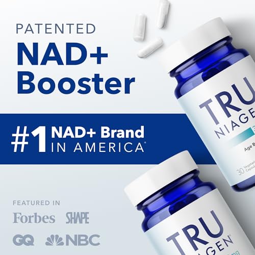 TRU NIAGEN Patented NAD Supplement for Anti Aging and Cell Regeneration, 300 mg Niagen, 90 Servings | Supports Cellular Energy, Brain, Muscle | Nicotinamide Riboside (NR) Take 1 Daily | 2 Bottles