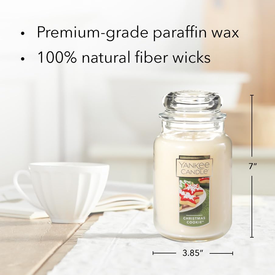 Yankee Candle Christmas Cookie, Scented Candle, 22oz Large Jar with up to 150 Hour Burn Time, Giftable, Holidays