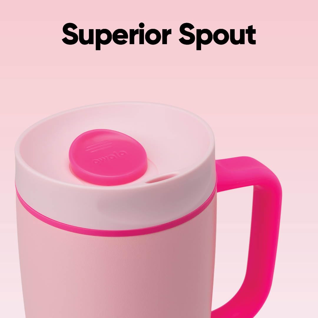 Owala SmoothSip Slider Insulated Stainless Steel Coffee Tumbler, Reusable Iced Coffee Cup, Hot Coffee Travel Mug, BPA Free 12 oz, Grey/Green (Sour Apple)