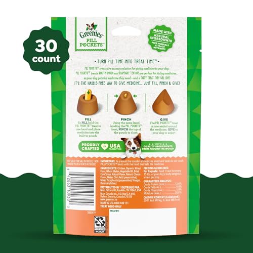 Greenies Pill Pockets for Dogs Large Size, Soft Dog Treats, with Real Peanut Butter, 15.8 oz. Pouch (60 Treats)