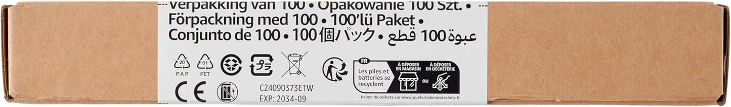Amazon Basics 100-Pack AA Alkaline High-Performance Batteries, 1.5 Volt, 10-Year Shelf Life