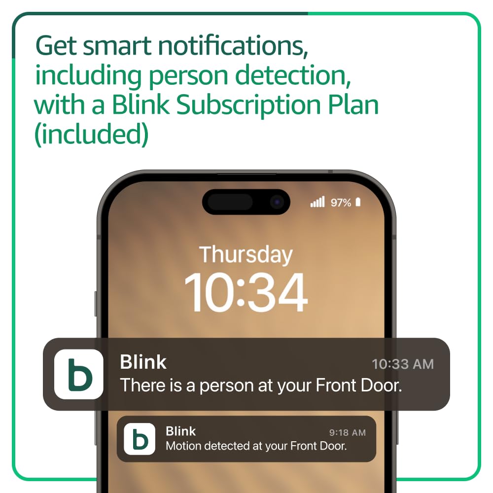 Blink Video Doorbell (newest model) – Head-to-toe HD view, two-year battery life, and simple setup. Sync Module Core included – System (Black)